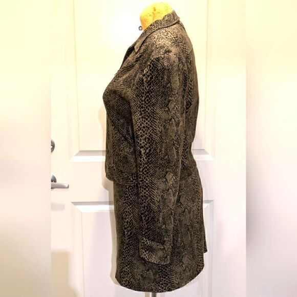 Spectacular 90s Ricki's L Snake Print Stretch Cotton Skirt and Jacket Co-Ord Set - Picture 6 of 10